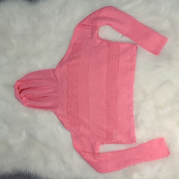 Garage Knit Hoodie Cropped Sweater - Picture 2 of 5